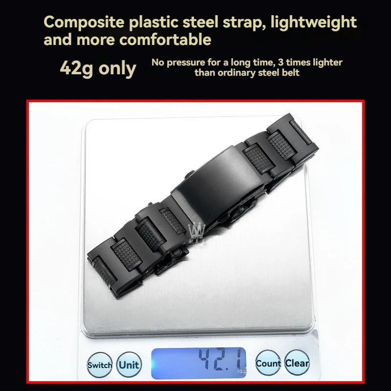 For Casio G-SHOCK Mudmaster 5713 GWG-B1000 The Third Generation Modified Lightweight Plastic Steel Strap Black Bracelet for Men - view 3