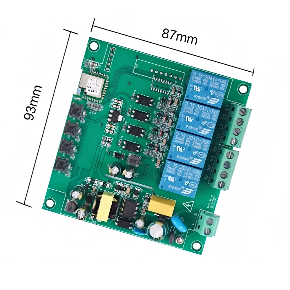 

WiFi Intelligent Control Four-channel Relay Module AC85-250V DC Motor Forward and Reverse Control Module Mobile Phone APP Remote