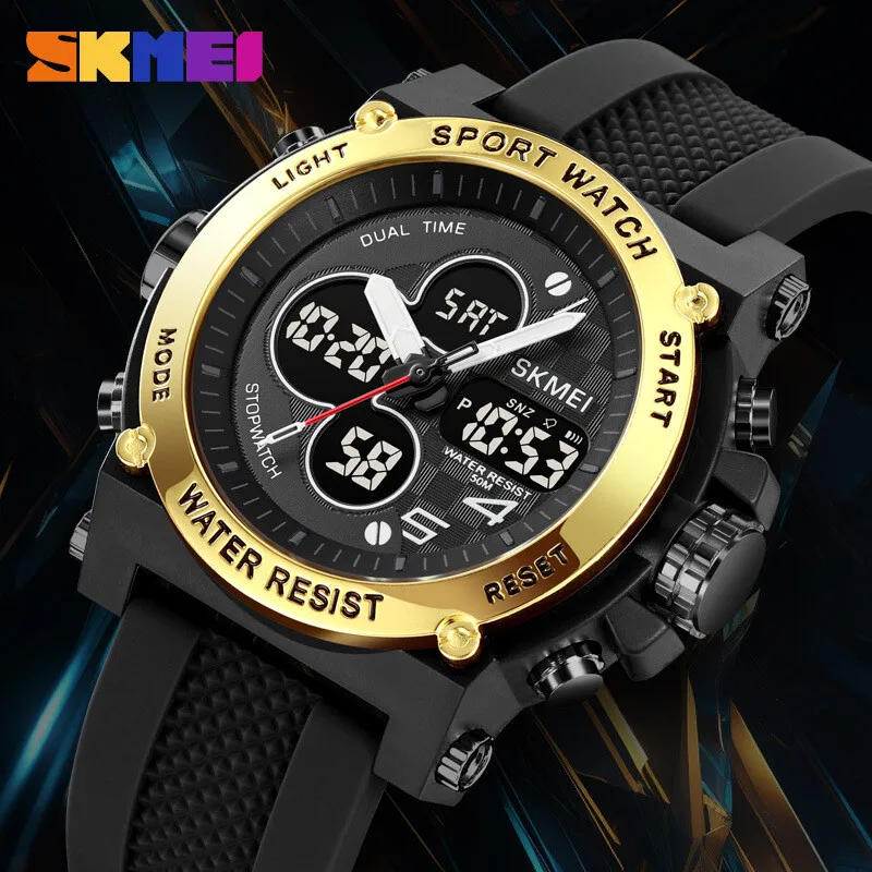 ساعة يد رقمية إلكترونية للرجال مقاومة للماء SKMEI 2065 رياضية مقاومة للصدمات