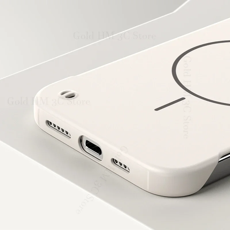 حافظة متينة بدون إطار من Magsafe لهاتف Redmi Note 15 Pro Plus شاحن لاسلكي غير لامع غطاء بدون حدود لهاتف Redmi Note 15 14 Pro Plus