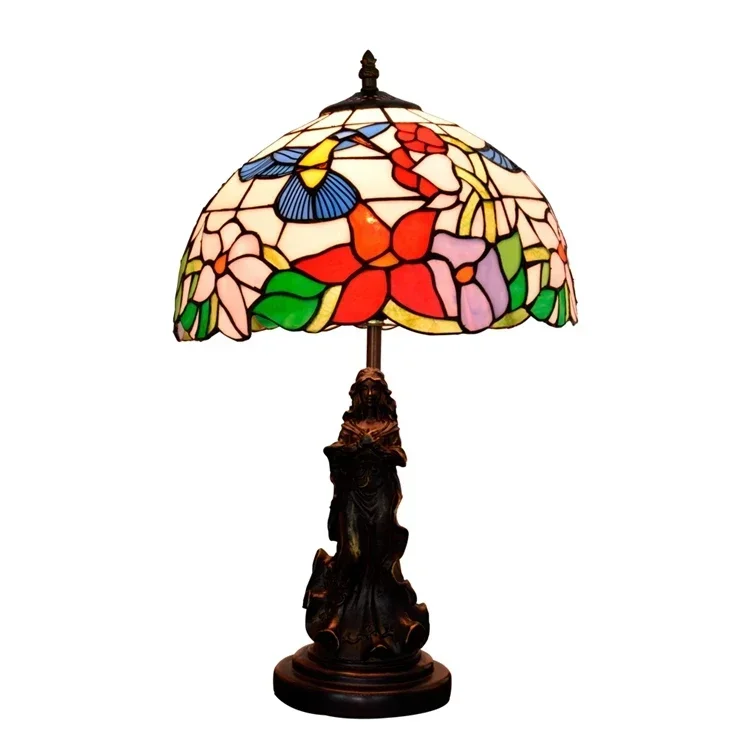 Antique Table Lamp Base Lampara Lighting Stain Glass Lampada Chandelier Outlet Tiffany Lamp