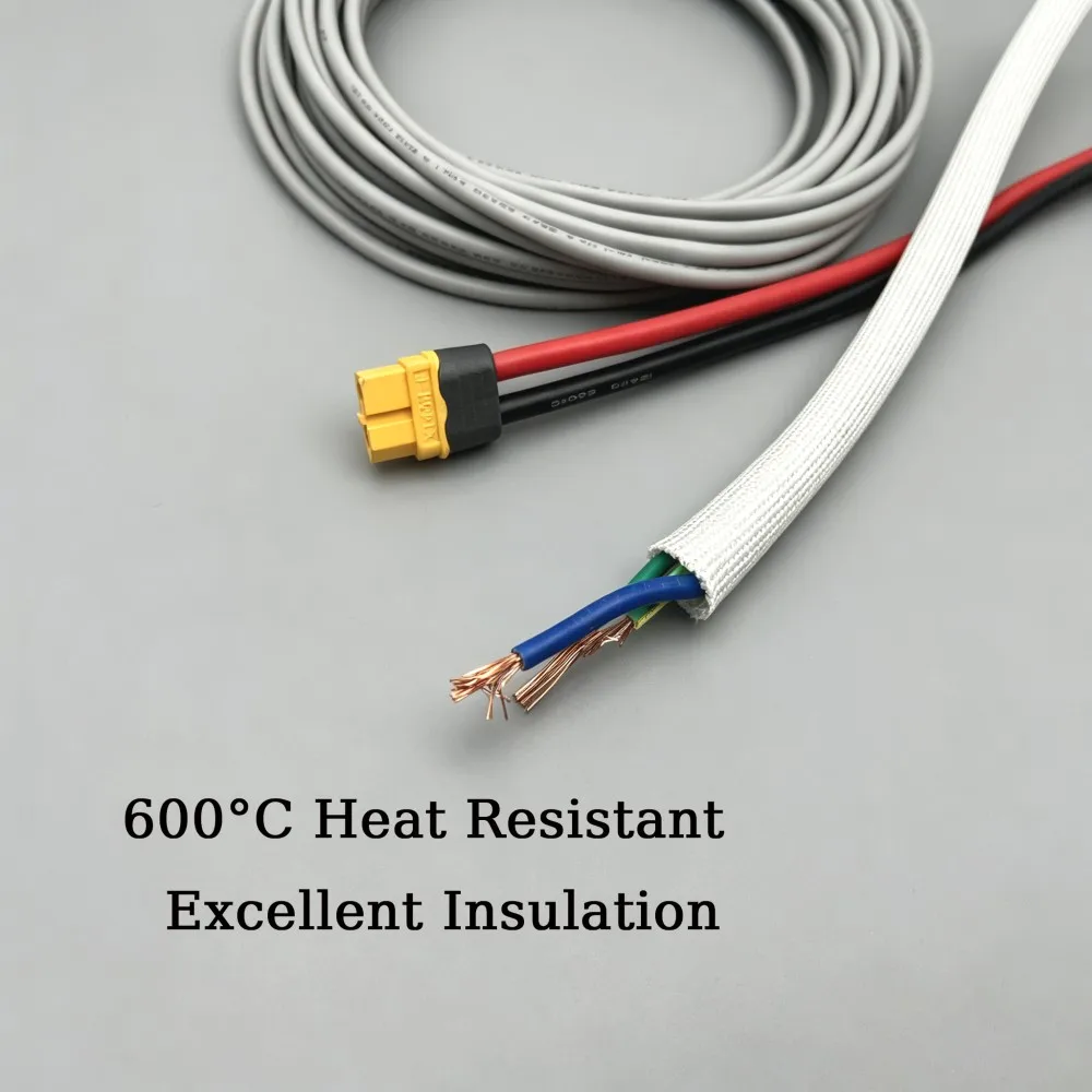 Black/White ID 1mm ~ 12 mm Braided Fiberglass Sleeve 600 Deg.C High Temperature Chemical Glass Fiber Tube Fiberglass Sleeving