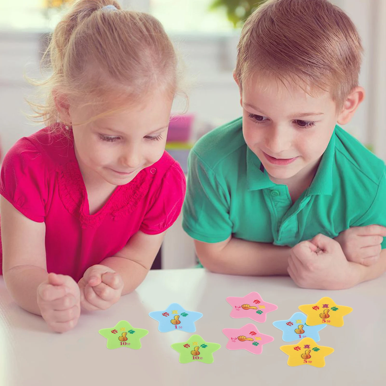 

40pcs Reward Star Shape Plastic Classroom Behavior Achievement Tools For School Kindergarten Incentive Stickers