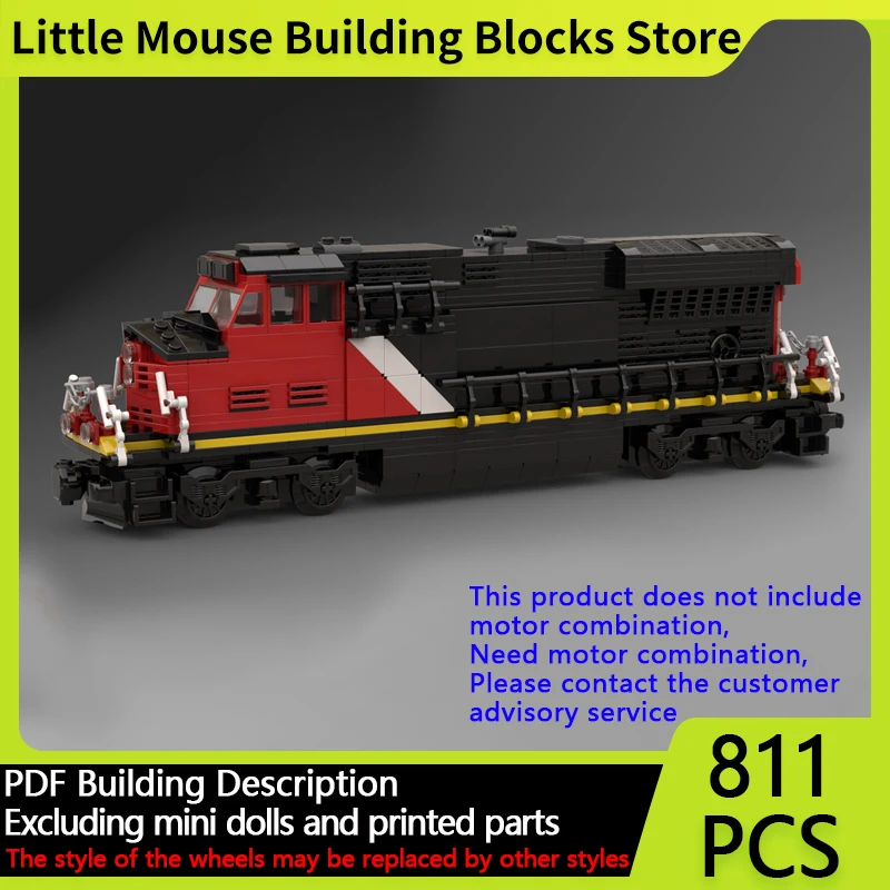 

City Car Model MOC Building Bricks Train ET44AC Electric Locomotive Modular Technology Gifts Holiday Assemble Children Toys Suit