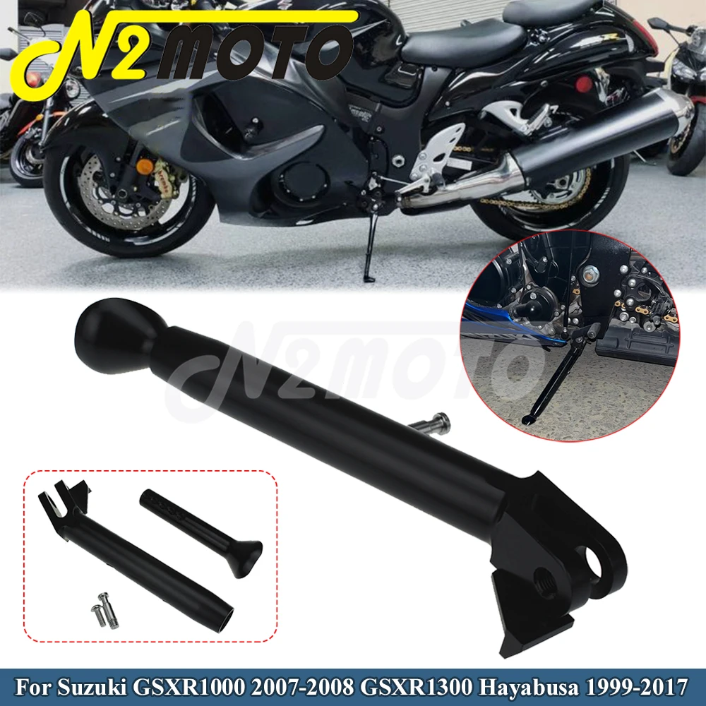 Adjustable Kickstand Motorcycle Side Stand Parking Holder For Suzuki GSXR1000 2007-2008 GSXR1300 Hayabusa 1999-2017 Kickstands