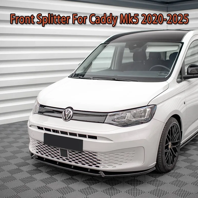 Divisor delantero para Volkswagen Caddy Mk5 2020-2025, alerón de parachoques delantero de coche, difusor divisor, kit de carrocería de labio delantero, sintonización
