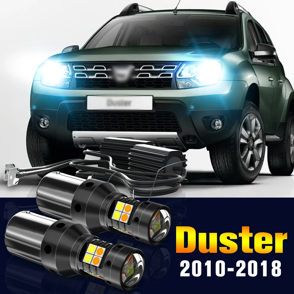 

2pcs LED Dual Mode Turn Signal+Daytime Running Light DRL Lamp For Dacia Duster 2010-2018 2011 2012 2013 2014 2015 Accessories