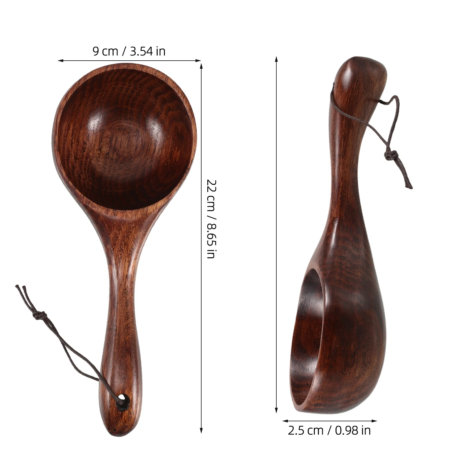 التعامل مع الخشب مغرفة المياه المواد الطبيعية صياغة قوية للحمام دش ساونا متعددة الأغراض مغرفة المياه ملعقة صب خشبية