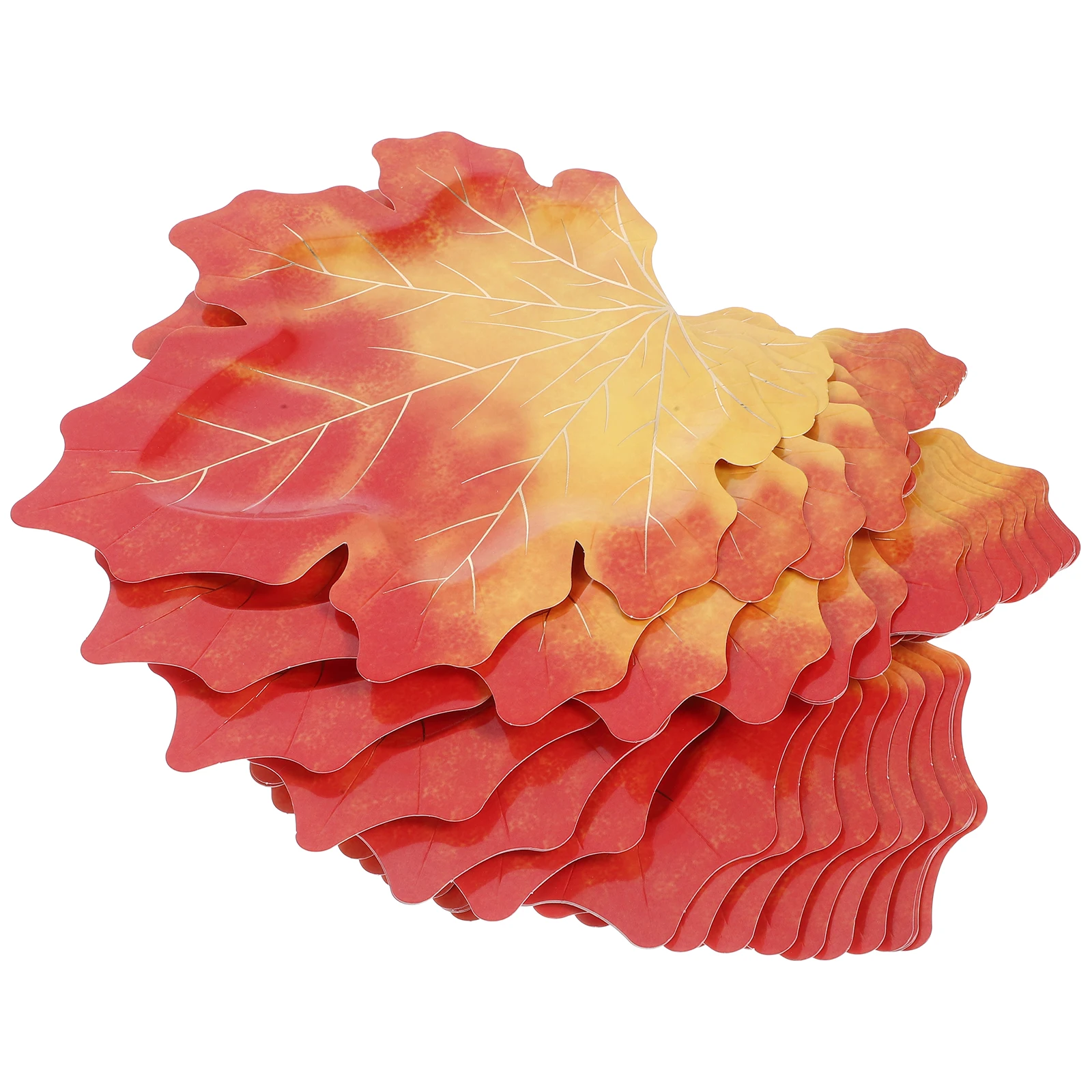 

20pcs Maple Paper Plates 9 Inch Disposable Thanksgiving Party Supplies Cake Festival Fruit Plate Dessert Plates