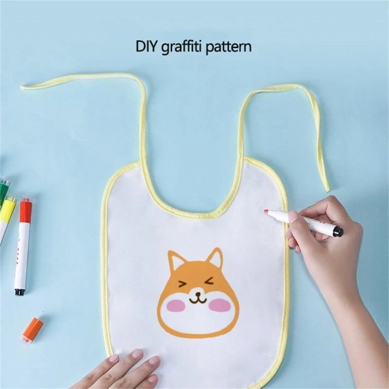 J15U مرايل أطفال قطنية قابلة للتنفس لحديثي الولادة لتغذية التسنين والرسم #4