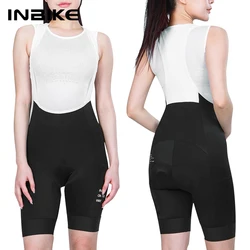 INBIKE Women Cycling Bibs Shorts 3D High Density Sponge Padde Bike Bicycle Shorts Pants with Pockets Biking Clothing MTB Shorts