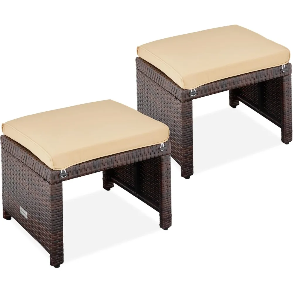 

Stool, Set of 2 Ottomans, Multipurpose Outdoor Furniture for Patio, Backyard, Additional Seating, Footrest, Side Table, Stool