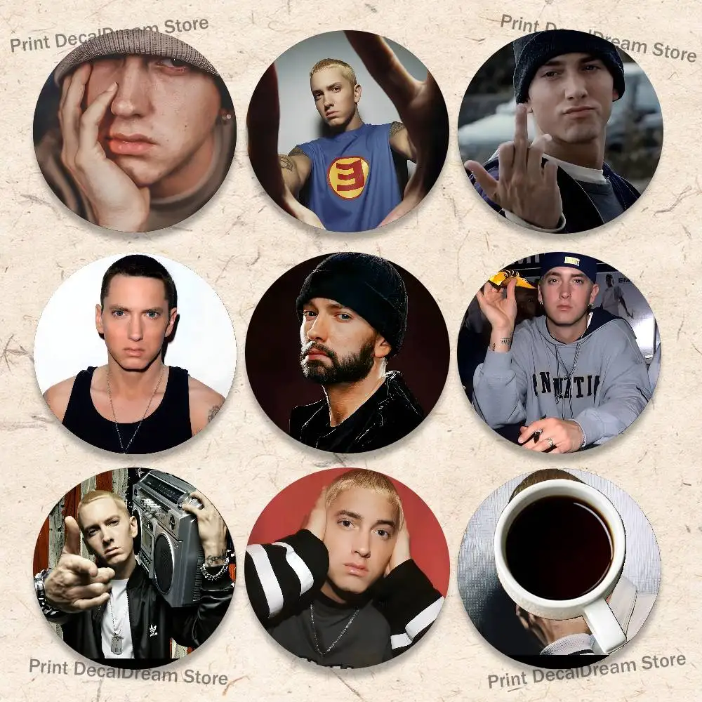 

Rapper E-Eminem Wood Coaster Set - Heat Resistant For Tea & Coffee, Home Cafe Decor Holiday Gift