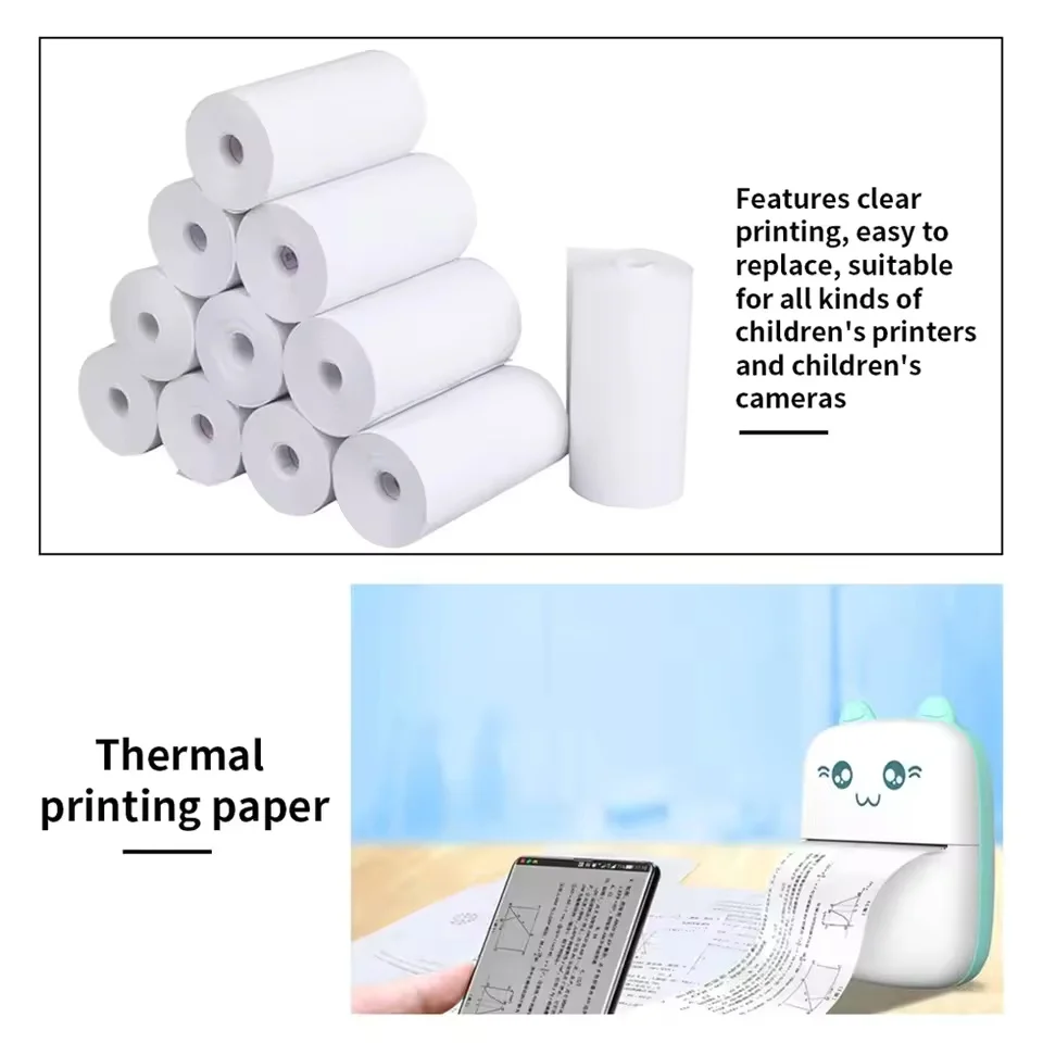 57x25 Thermal Paper White Children Camera Instant Print Kids Camera Printing Paper Replacement Accessories Parts