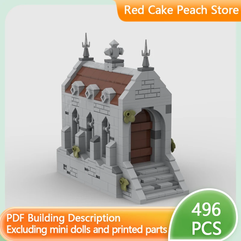 Castillo Medieval modelo MOC ladrillos de construcción arquitectura de mausoleo Medieval tecnología Modular regalos vacaciones montar juguete para niños