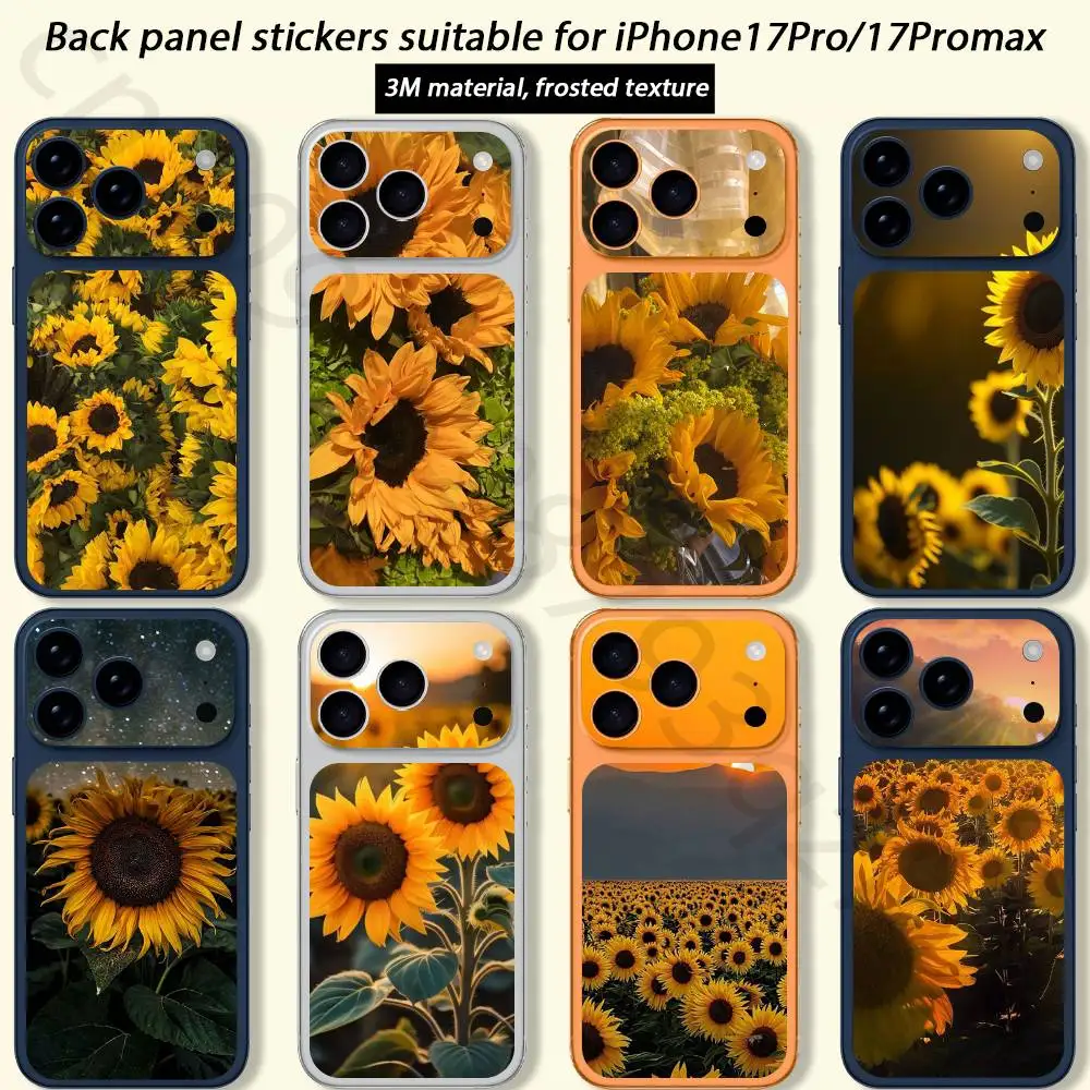 

Yellow Sunflower For iPhone 17 pro Max /17 pro Full Cover Decal Skin Wrap 3D Colorful Rear Protective Sticker Film