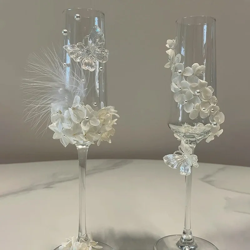 

Premium wedding toast cup DIY handmade material bag photo practical gift exquisite engagement wedding gift