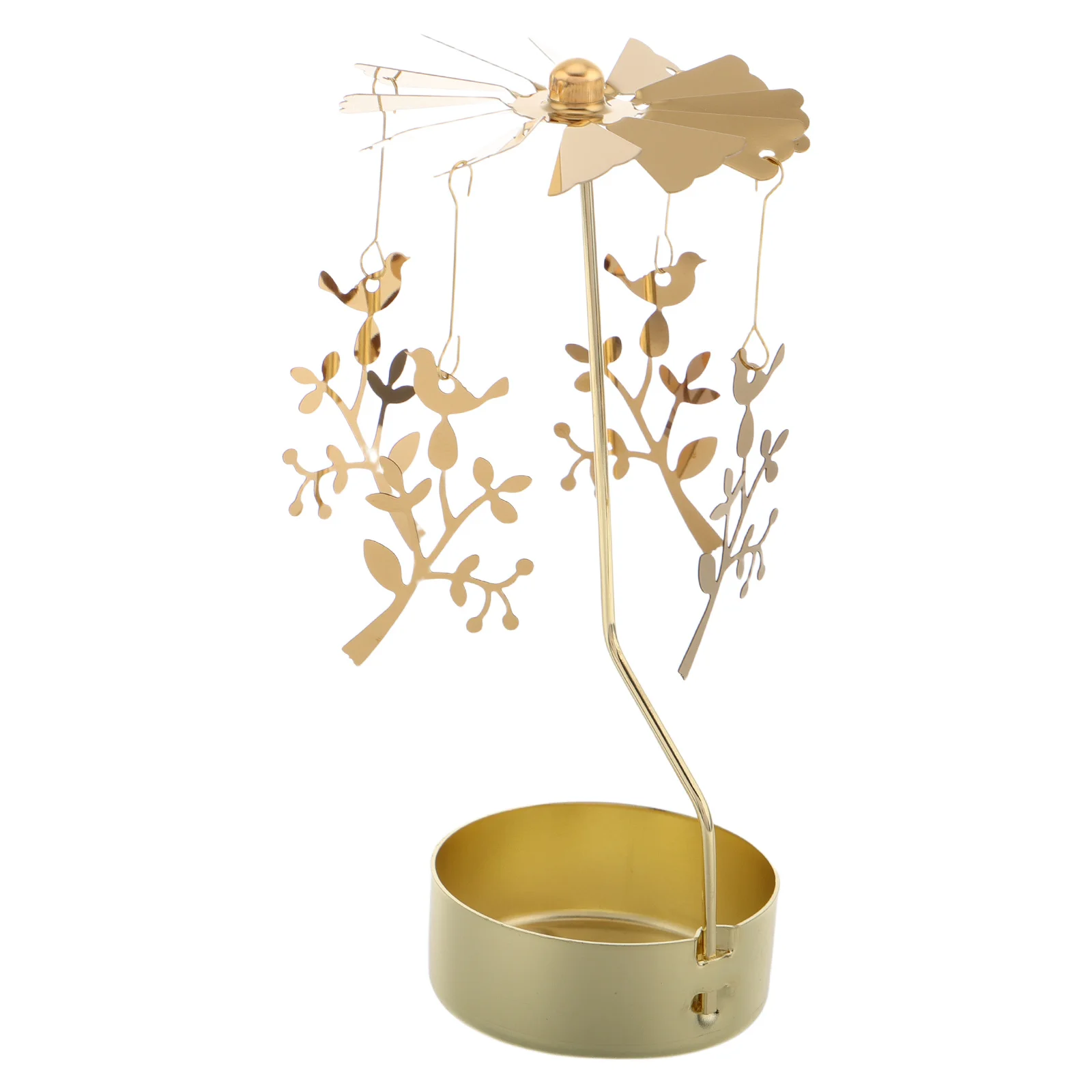 

Rotary Holder Metal Spinning Windmill Candlestick Carousel Tea Light Holder Table Centerpieces Home Decoration