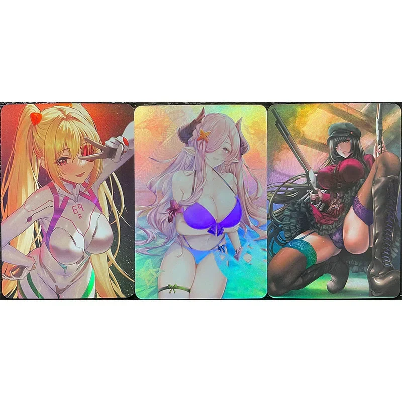 Anime Goddess Story DIY ACG Laser Flash Card Yelan Shenhe Beelzebul Toys for boys Collectible Cards Christmas Birthday Present