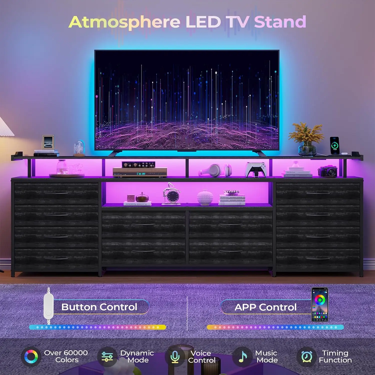 طاولة قهوة مصنوعة من الخشب الصلب بنسبة 100% لغرفة المعيشة، وطاولات حديثة لمنتصف القرن مع أدراج وتخزين كبير، وقهوة من خشب البلوط