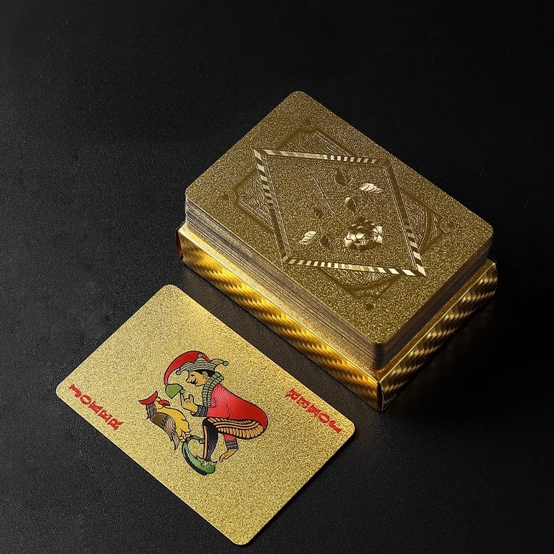 Waterproof Gold Foil PVC Rose Dragon Poker Playing Cards Magic Deck for Board Games Gift or Collection