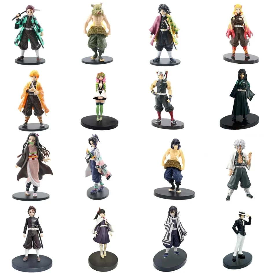 Anime Demon Slayer Figure Kamado Tanjirou Nezuko Action Figures PVC Model Toys Zenitsu Figurine Inosuke Kimetsu No Yaiba Figura