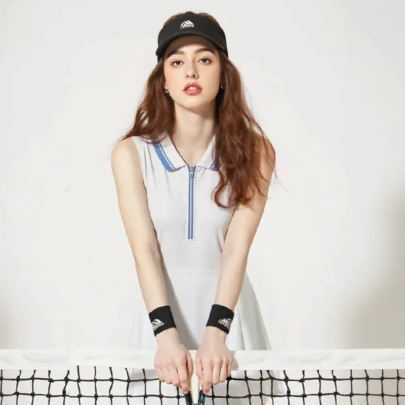 Nowy damski strój tenisowy, letnia odzież tenisowa, sukienka sportowa do badmintona, dwuczęściowy zestaw z krótką spódniczką