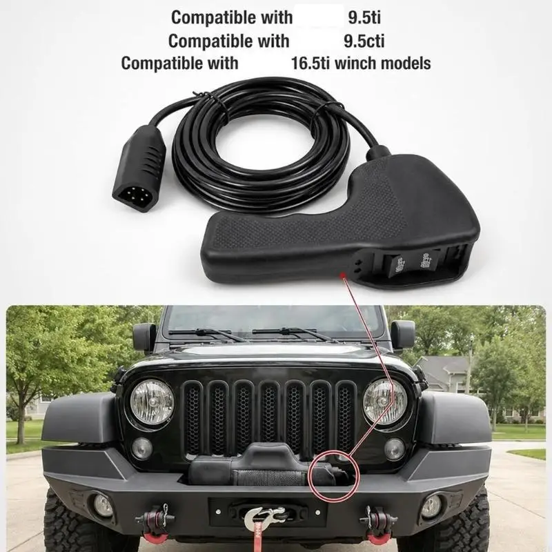 Corded Winch Hand Control with Grip Texture, 12-Foot Cable Remote 83658 for WARN 9.5Ti 9.5Cti 16.5Ti Winches for X37F