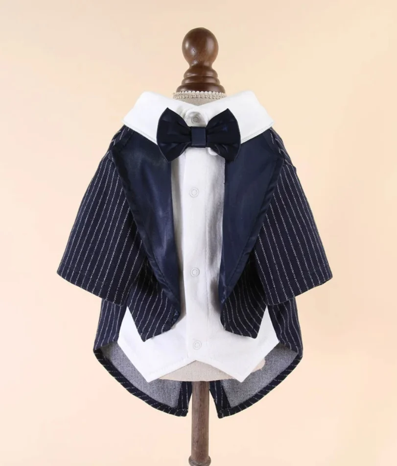 

Gentleman Dog Clothes Wedding Suit Formal Shirt For Small Dogs Bowtie Tuxedo Pet Outfit Halloween Christmas Costume For Cats