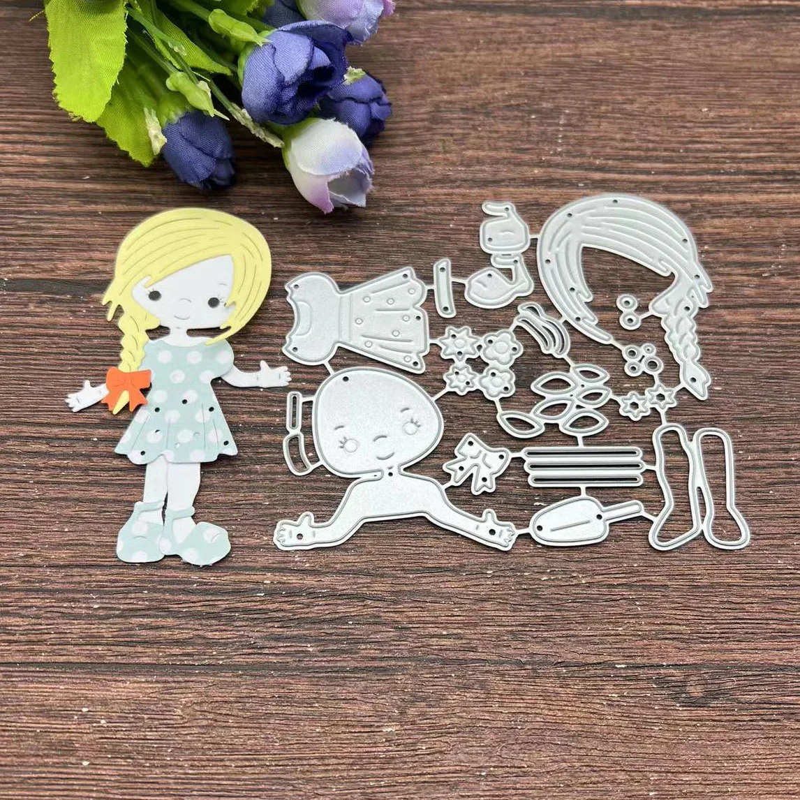 Dziewczyna Metal wykrojniki szablony dla DIY Scrapbooking dekoracyjne wytłaczanie rzemieślnicze szablon