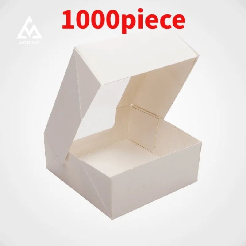 

10 00piece.Custom.Custom Cake Box Recyclable Food Grade White Kraft Paper Bakery Box Dessert Cookie Packaging