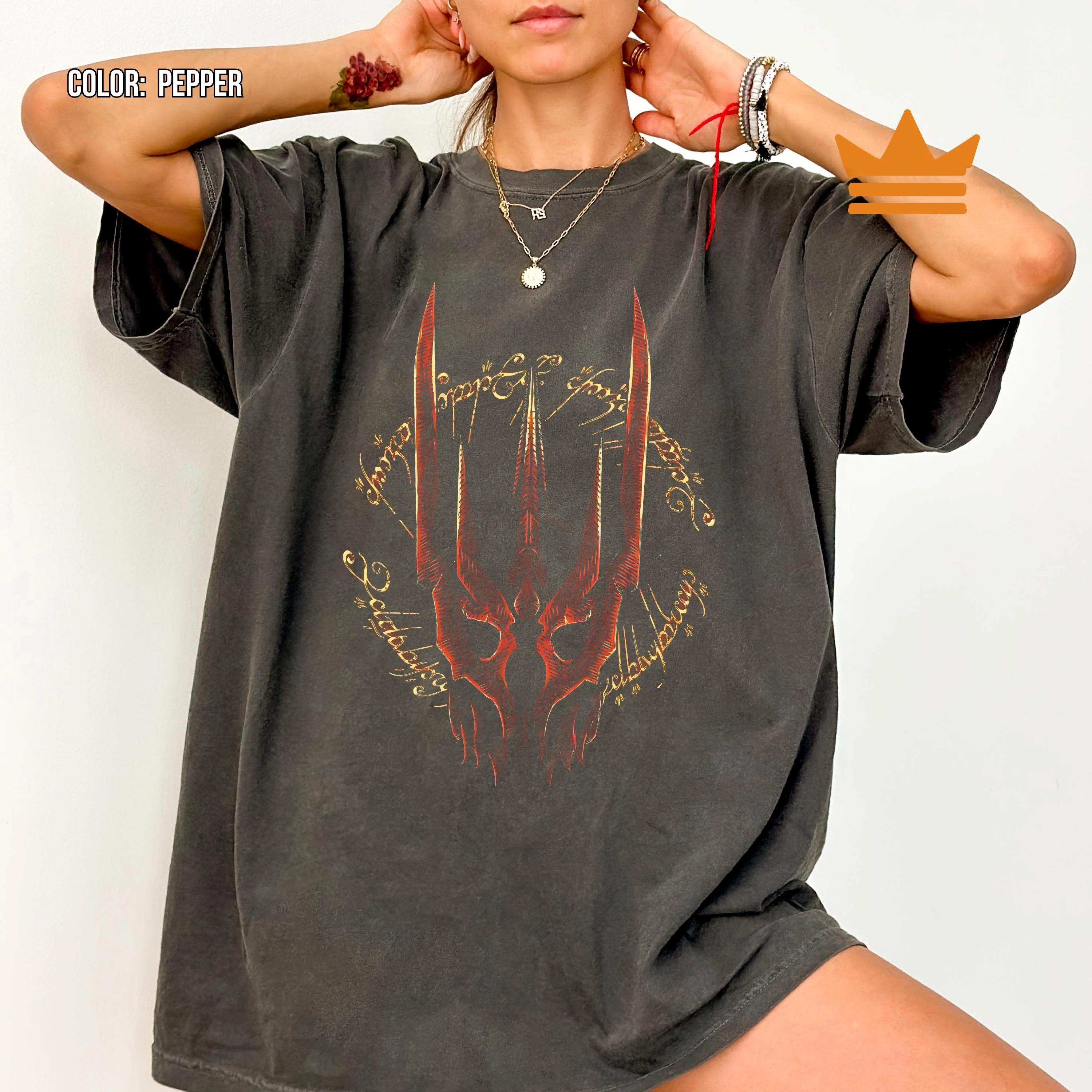 Back and Front Nazgul Tee Narsil Broken Blade Tee Dark Lord T-shirt Tolkien Shirt Men Women Oversized Streetwear Tee Clothing