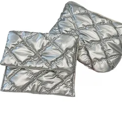 20/50/100cm*145cm Silver Color PU Leather Embossing Cotton Lining Fabric Christmas Quilting Fabric for DIY Sewing Luggage Bag