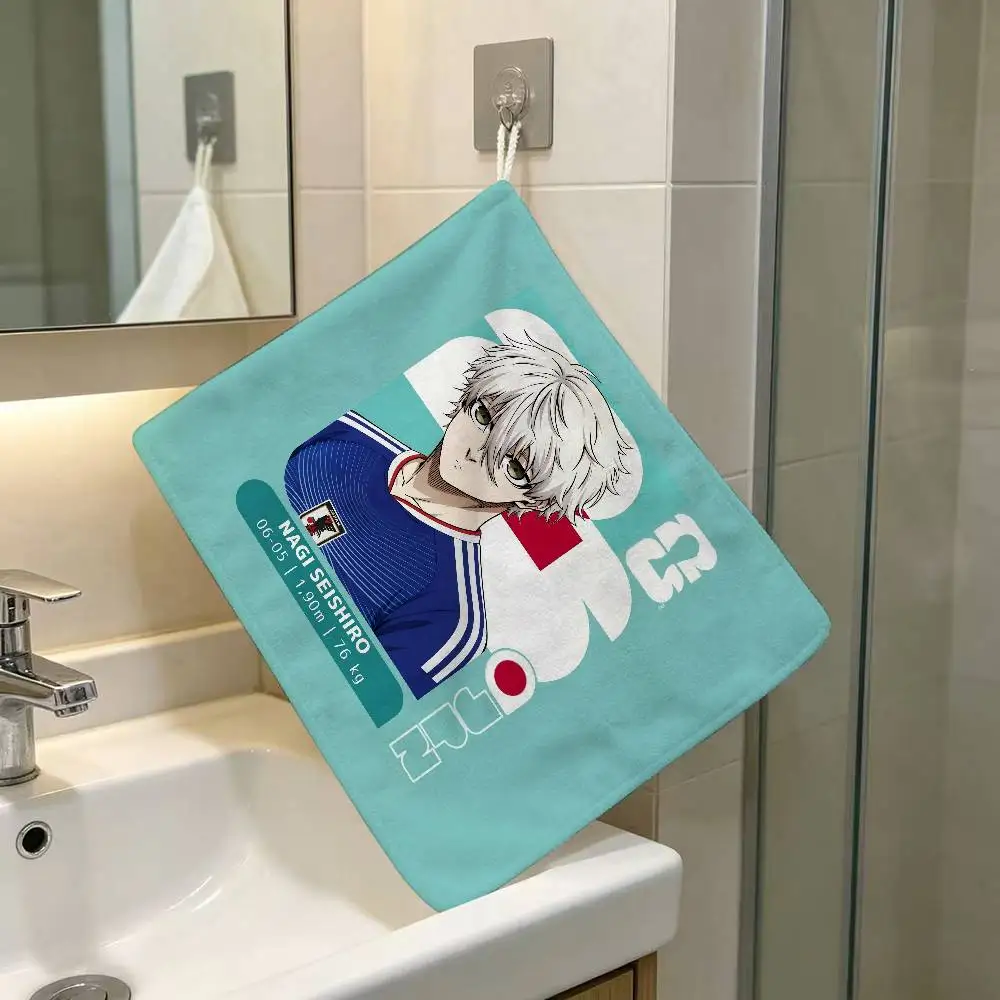 Hot Japanese Anime Polyester Hanging BLUE Kitchen Hand Towel Durable Wear Resistant LOCK Versatile Use Throughout Home