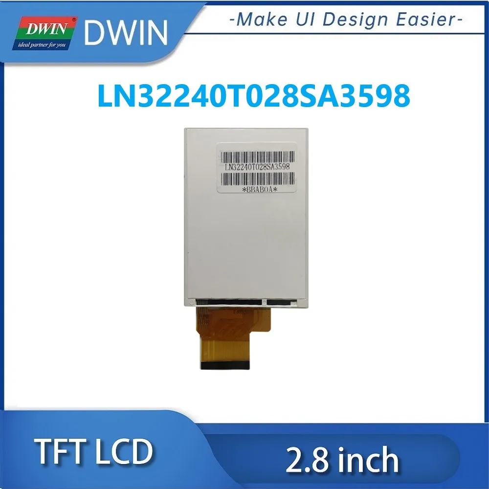 Imagem -03 - Dwin-módulo Resistivo do Toque do Lcd 2.8 Polegadas 350nit 240x320 Rgb 18bit Stm32 Esp32 Ln32240t028sa3598