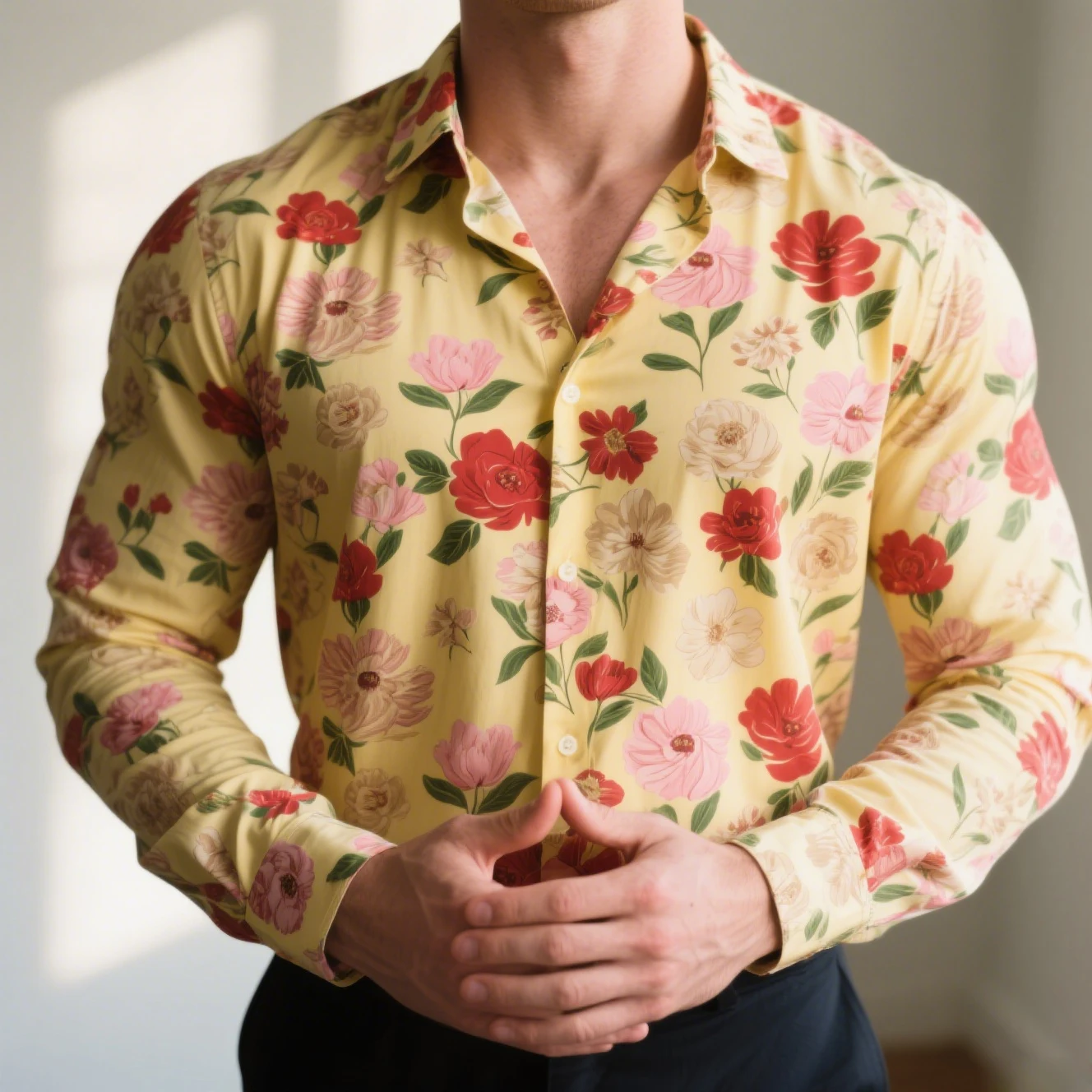 2025 Men's autumn long-sleeved plant flowers 3D print Hawaii beach casual vacation shirt men fashion business formal shirt top