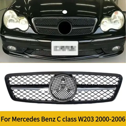 Sport Front Inlet Grille Racing Grill Accessories for Mercedes Benz C-Class W203 2000-2006 C200 C240 C320 - Auto Part Modificati