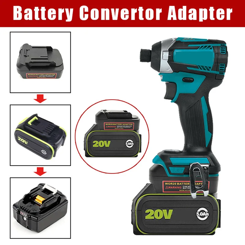 Battery Adapter Converter for Worx 20V 5Pin Battery Convert To for Makita 18V Li-ion Battery Replacement Power Tools Drill Use