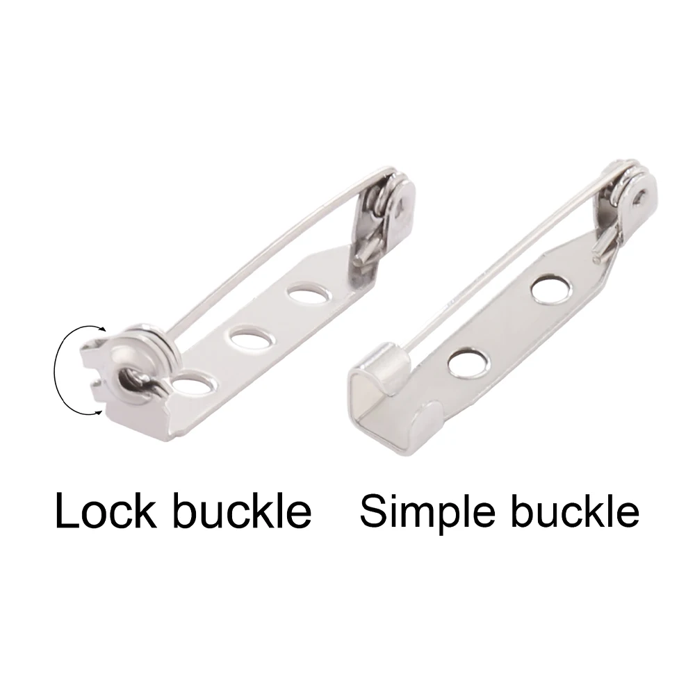 10pcs Stainless Steel Brooch Clip Base Pins Blank Lock Brooch Pin Base For DIY Jewelry Making Findings Accessories Supplies image 2