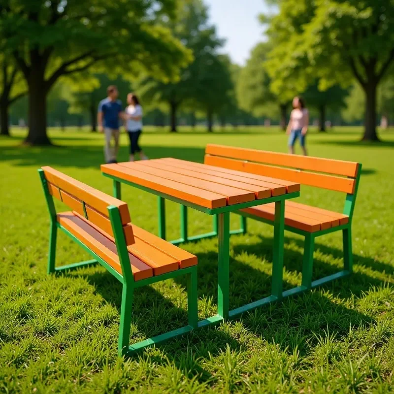 for Customized Outdoor Leisure Solid Wood Tables and Chairs Integrated Combination for Courtyard Community Garden Open Air