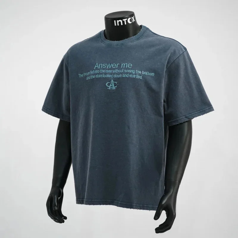 

Винтажная футболка с короткими рукавами в стиле ретро и мужской вышивкой, тренд уличной моды, повседневный свободный топ, новинка лета 2026 г.