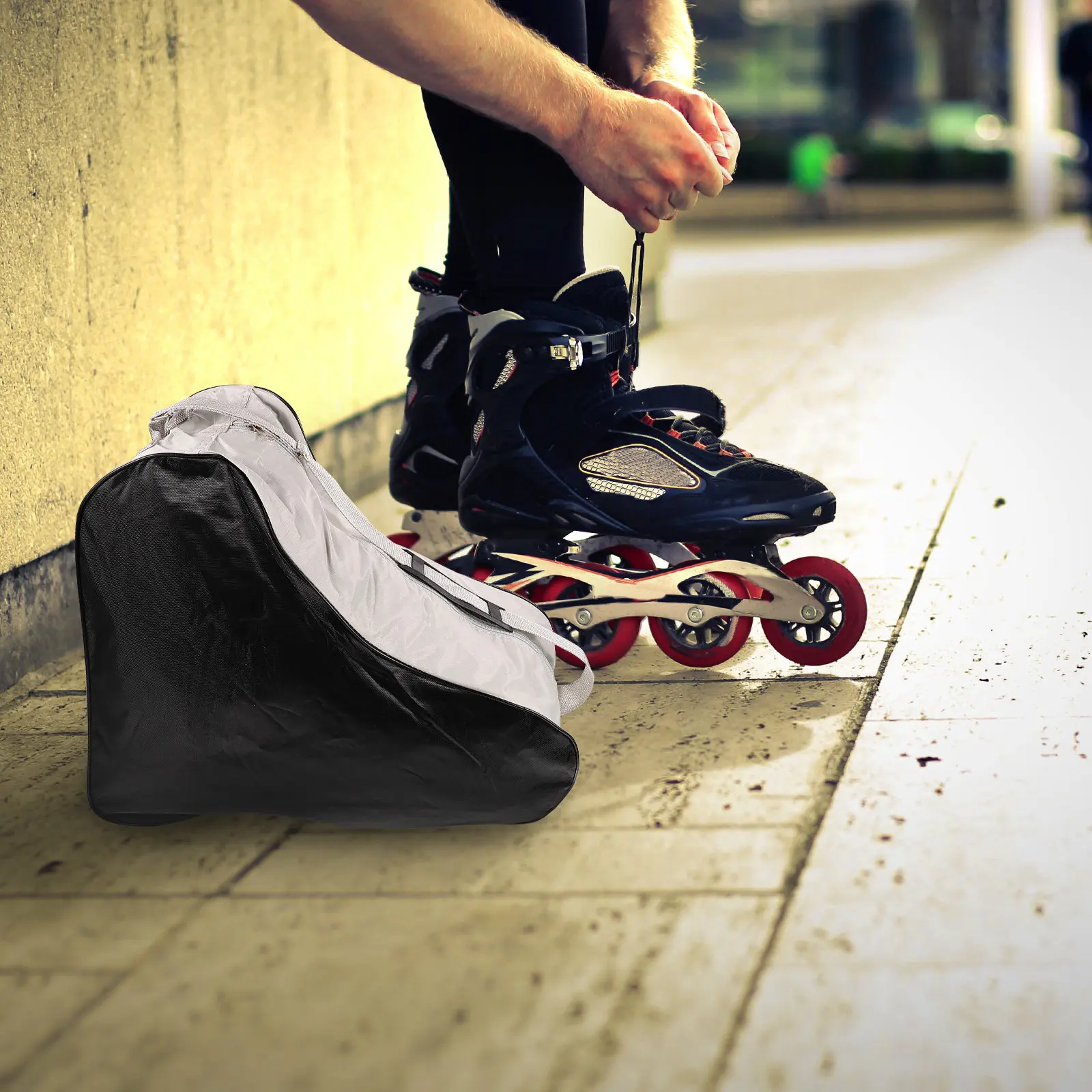 

1 Set Roller Skates Bag Portable Wear-Resist Skates Shoe Holder Skating Shoes Storage Organizer Roller Skate Accessories