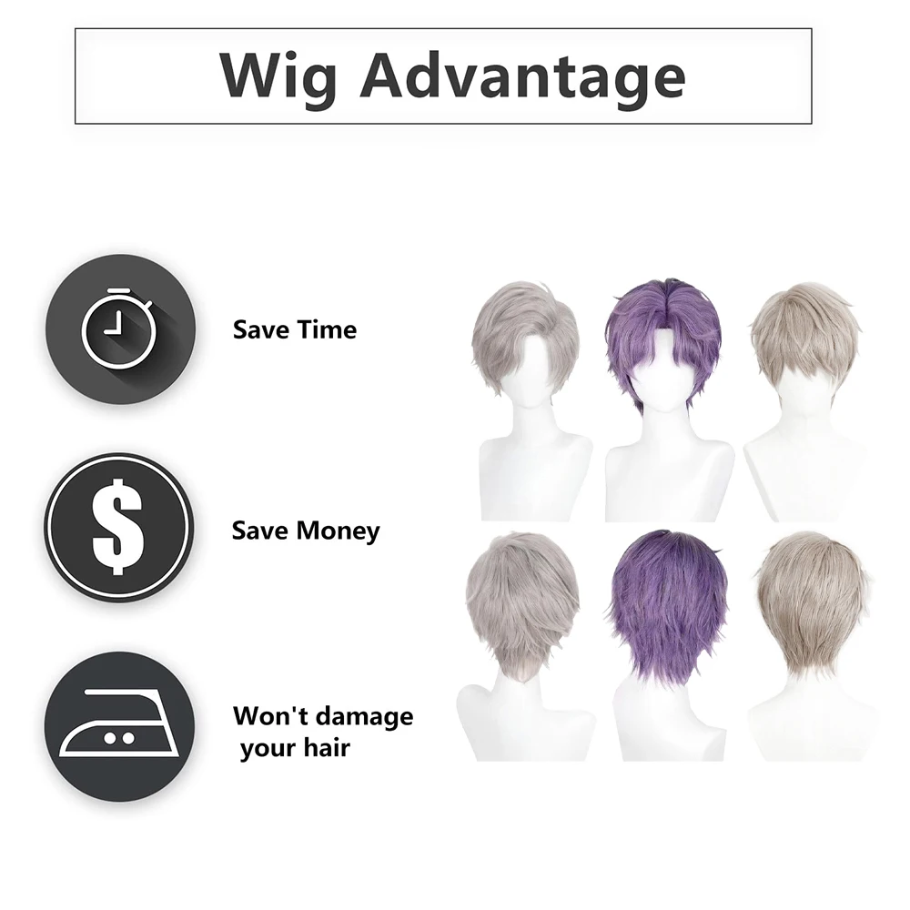 أنيمي لعبة الحب والمساحة العميقة كزيفير سيلوس رافاييل تأثيري الشعر الاصطناعية 10 بوصة للجنسين الشعر القصير مرحلة الأداء شعر مستعار يومي #5