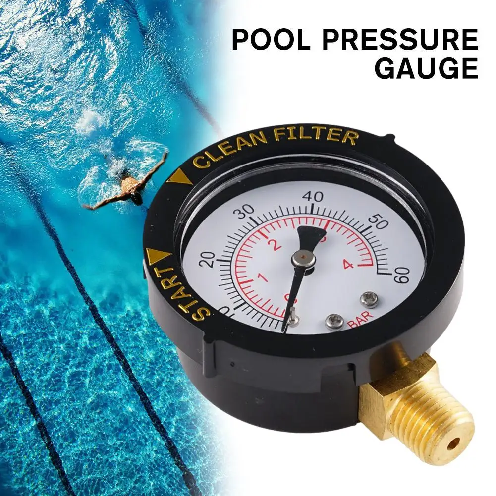 

0-60 PSI Mini Pressure Gauge Pool Spa Filter Water Pressure Measuring 0-60PSI Pressure Gauge NPT BSP ZG Sand Cylinder