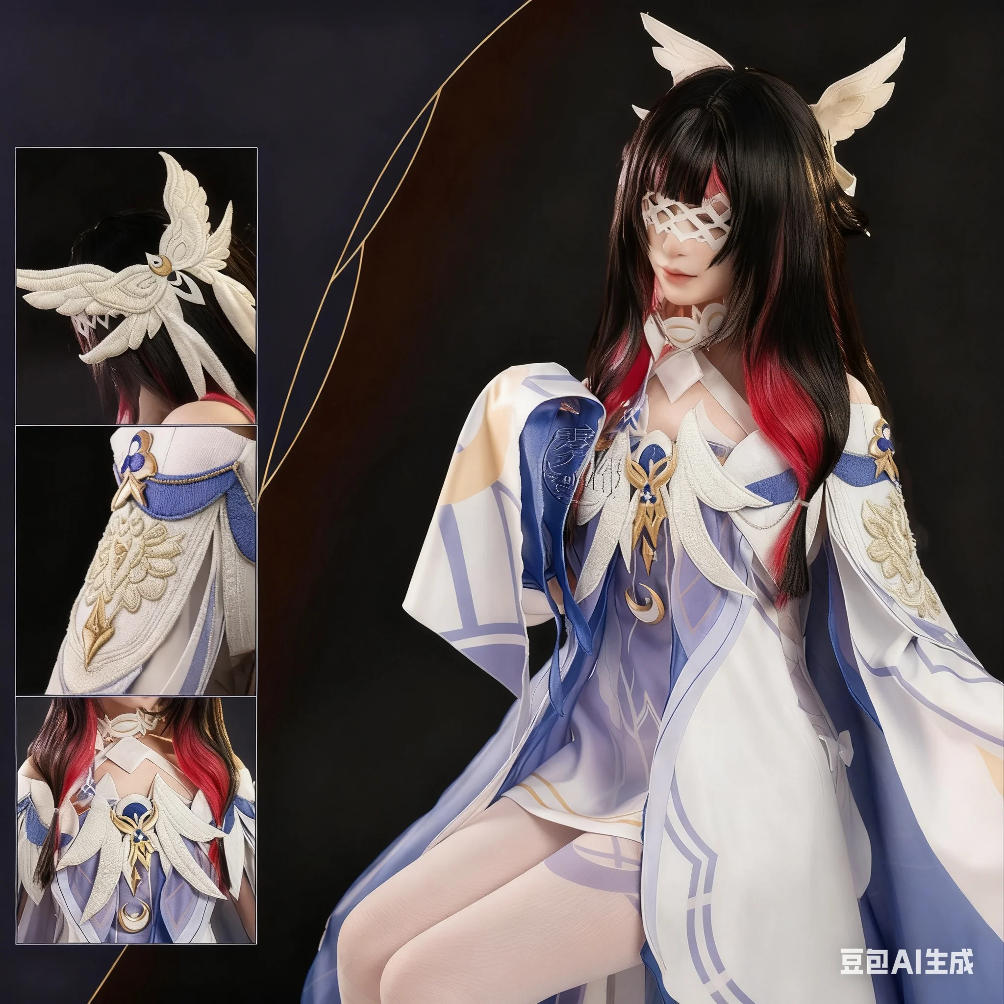 أزياء جينشين إمباكت كولومبينا التأثيرية لعبة القمر البكر آلهة الزي أحد عشر فاتوي هاربينجرز حفلة الهالوين للنساء البالغات #2