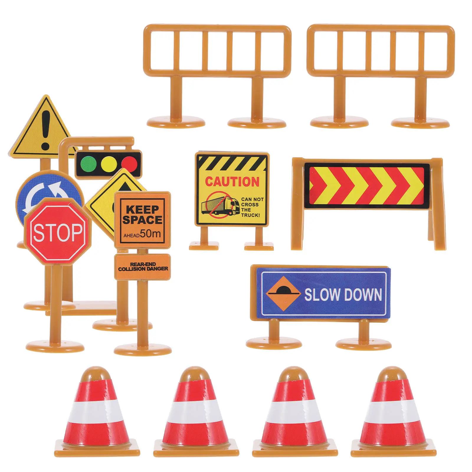 2 Sets Street Sticker Play Mini Construction Party Favors Fun Traffic Signal Decor Childrens Toy Signs Wall