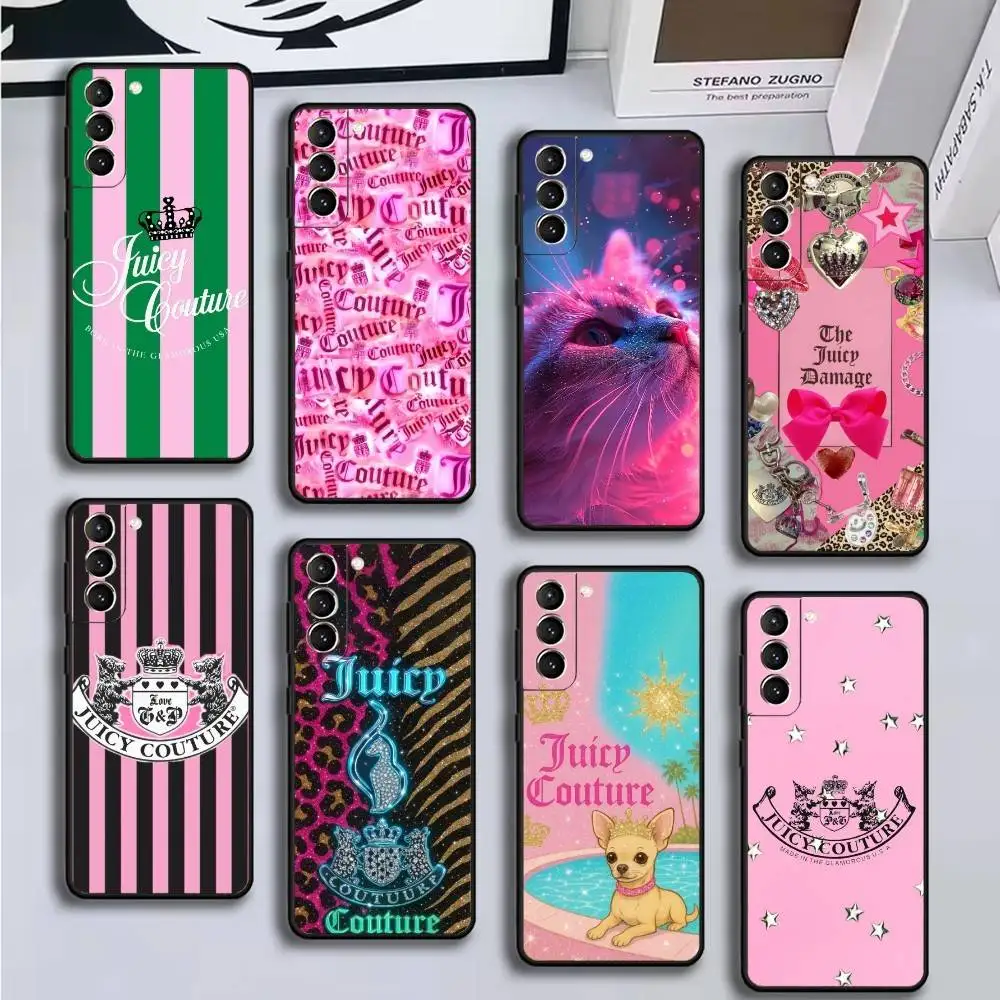 

J-Juicy couture Phone Case For Samsung GalaxyA13,21s,22,31,32,52,53,71,72,73,Soft Black Cover