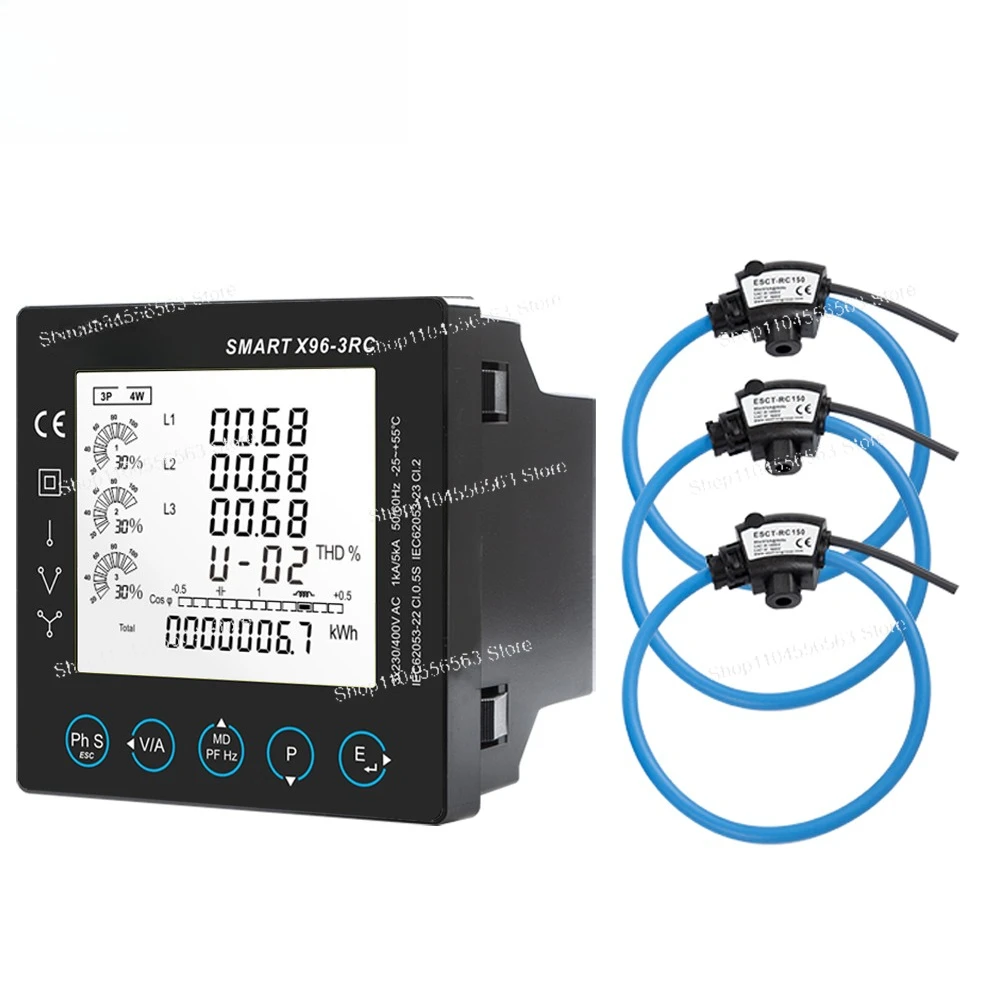 Smart X96-3RC High Accuracy Electricity Distribution Analyzer Power Meter without Rogowski Coil Connection