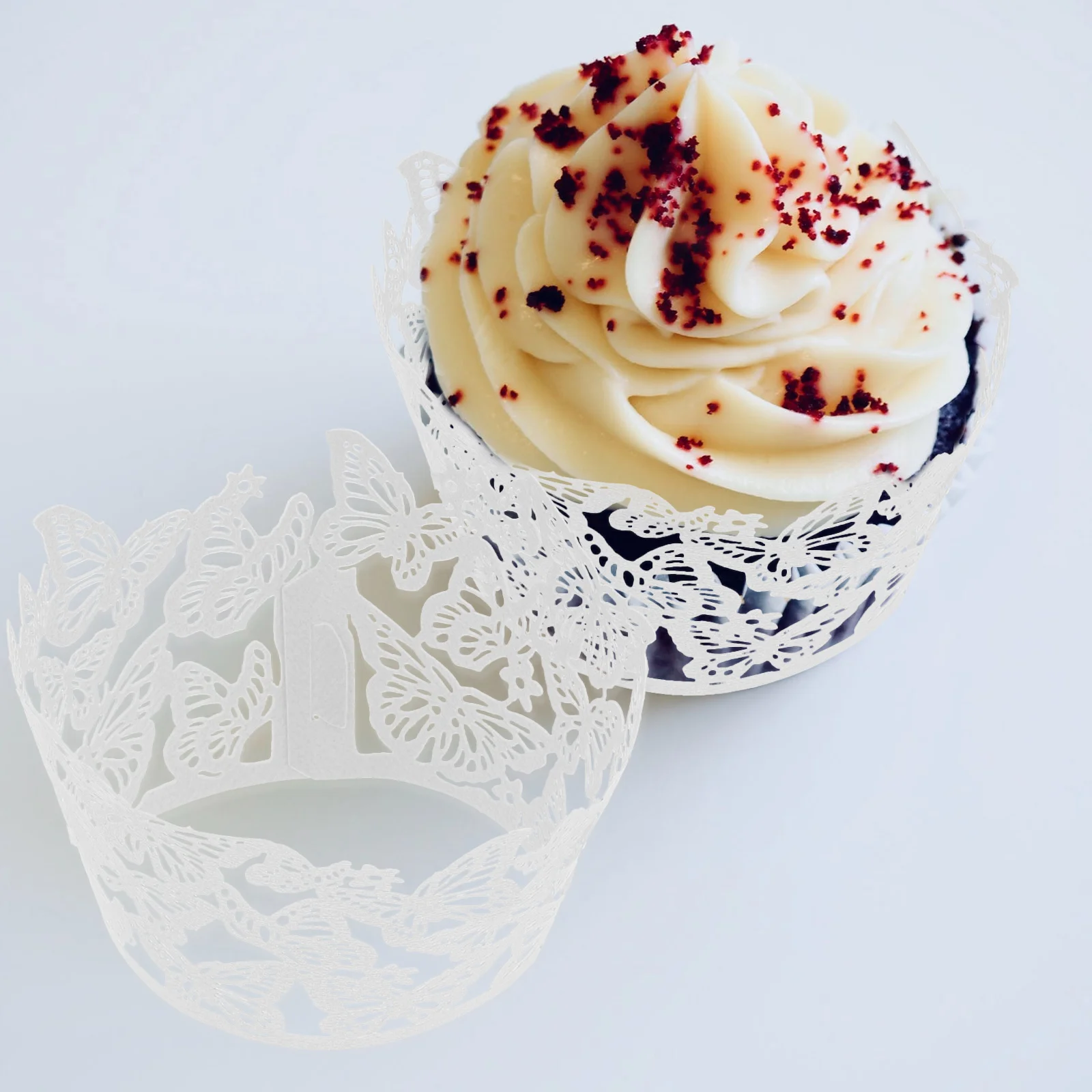 

50 Pcs Baking Cups Cake Edge Cupcake Wrapper Hollow Tray Paper Muffin Useful Wrappers White Liners