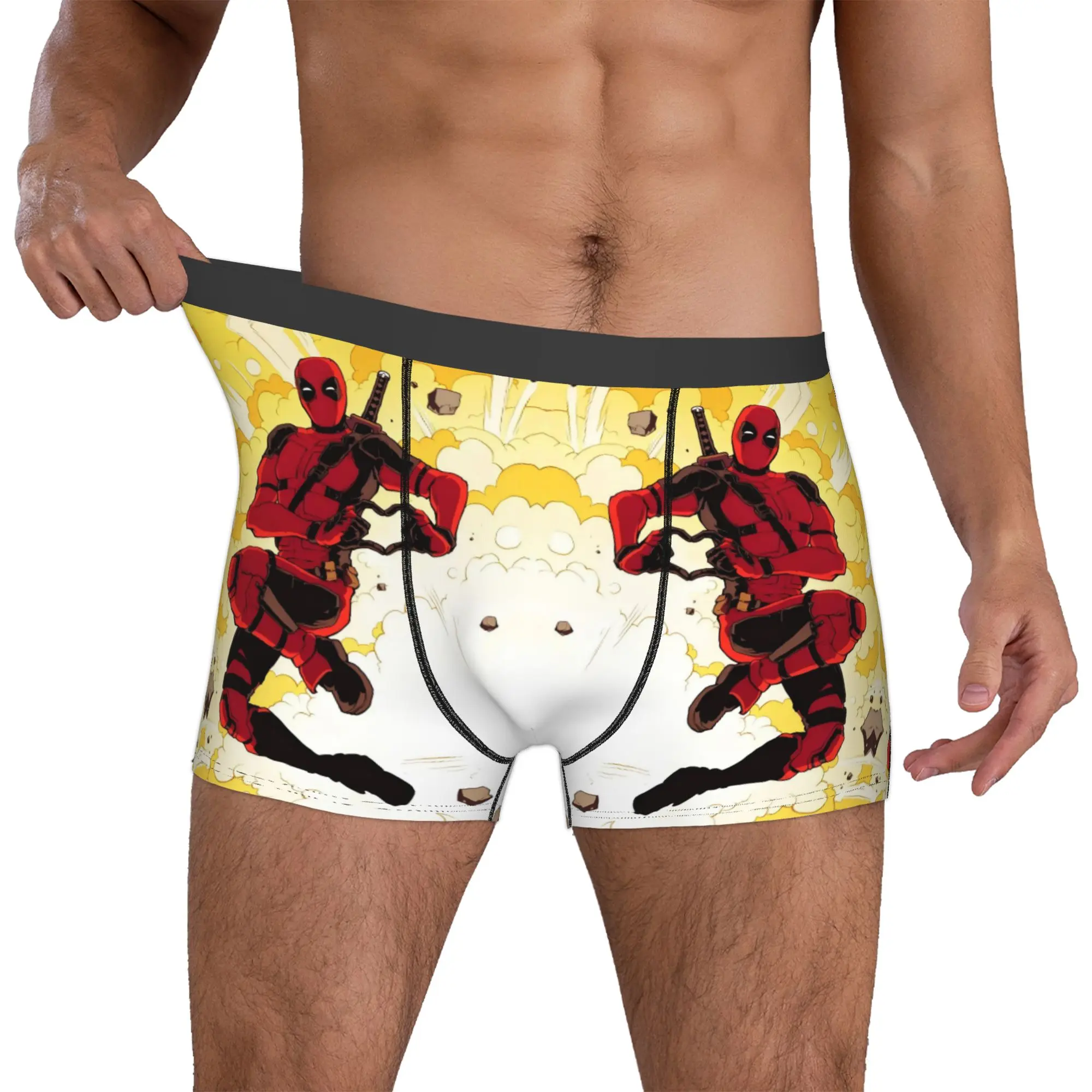Custom Male Fashion D-Deadpools Underwear Superhuman Boxer Briefs Stretch Shorts Panties Underpants